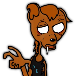 🧟‍♀ Hund, Cartoon, Anthropomorph, Charakter, müde, lustig telegram sticker