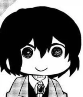 🍃 anime, manga, chibi, cartoon, character, drawing, black and white telegram sticker