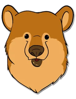 😗 熊, 动物, 卡通, 可爱, 哺乳动物, 插图 telegram sticker
