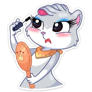 💄 Hámster, Maquillaje, Belleza, Lindo, Animal, Dibujos animados whatsapp sticker