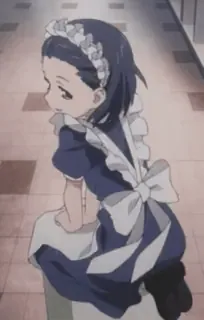 🍷 Anime, Maid, Meisje, Leuk, Karakter whatsapp sticker