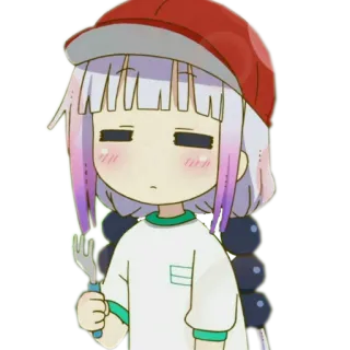 😐 Kanna Kamui Miss Kobayashi's Dragon Maid 动漫, 康娜卡姆依, 小林家的龙女仆, 卡通, 可爱, 角色, 卡哇伊 telegram sticker