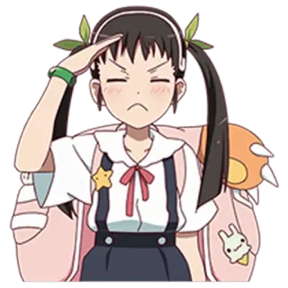 👋 Anime, Ragazza, Saluto, Cartone animato, Personaggio telegram sticker