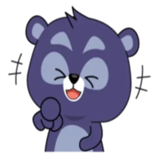 😁 ours, dessin animé, joyeux, mignon, gai, emoji telegram sticker
