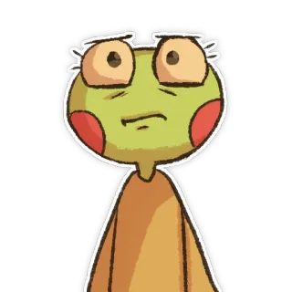 😧 kikker, cartoon, personage, sticker, schattig, grappig telegram sticker