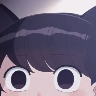 🖤 Anime, Orejas de gato, Lindo, Sorprendido, Komi no puede comunicarse telegram sticker