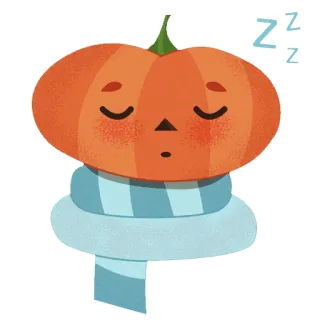 😴 zucca, assonnato, dormire, sciarpa, autunno, autunno, carino telegram sticker