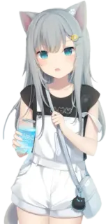 🖤 อนิเมะ, ผู้หญิง, หูแมว, น่ารัก, คาวาอิ telegram sticker