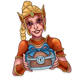 🎁 donna, petto, regalo, nastro, personaggio, fantasy telegram sticker