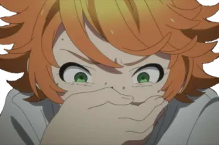 🤢 Emma The Promised Neverland Anime, The Promised Neverland, Emma, impactado, sorpresa, asustado telegram sticker