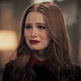 😪 Cheryl Blossom Riverdale persona, mujer, celebridad, programa tv, pelo rojo, llorando, triste telegram sticker