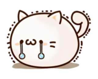 🐱 кот, плачет, грустный, аниме, каваий, слеза, капля telegram sticker