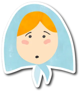😳 woman, head, face, cartoon, portrait whatsapp sticker