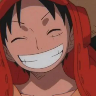 🍖 Monkey D. Luffy One Piece Anime, One Piece, Monkey D. Luffy, lächelnd, Cartoon, fröhlich telegram sticker