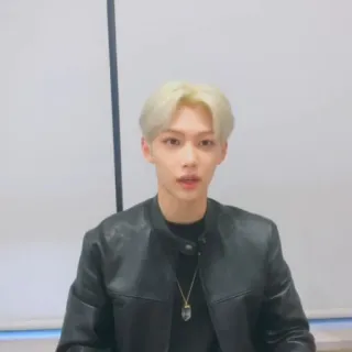 🌚 Felix kpop, stray kids, idol, cantante, retrato, masculino, pelo rubio telegram sticker