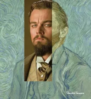 👂 Leonardo DiCaprio Leonardo DiCaprio, Vincent van Gogh, Porträt, Schauspieler, Künstler telegram sticker