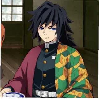 🌊 Giyu Tomioka Demon Slayer Аниме, Клинок, рассекающий демонов, Гию Томиока, Персонаж telegram sticker