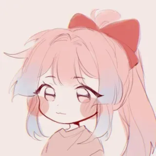 ✨ anime, ragazza, capelli rosa, fiocco, carina telegram sticker