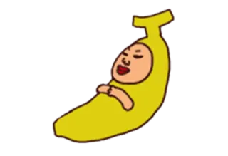 😐 banan, owoc, kostium, kreskówka, jedzenie, żółty telegram sticker