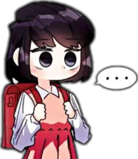 👀 Komi Shouko Komi Can't Communicate ... Anime, Manga, Komi Can't Communicate, Komi Shouko, schoolmeisje, Chibi whatsapp sticker