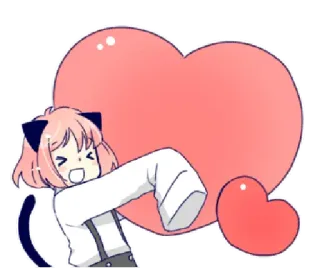 ❤️ Anya Forger Spy x Family Anime, Spy x Family, Anya Forger, Cuore, Carino, Cartone animato whatsapp sticker