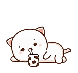 🥤 gato, fofo, kawaii, bebida, adorável, desenho animado telegram sticker