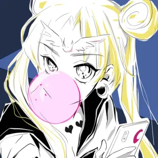 🌕 Sailor Moon Anime, Manga, Dessin animé, Personnage, Sailor Moon, Chewing-gum, Lune, Fille telegram sticker