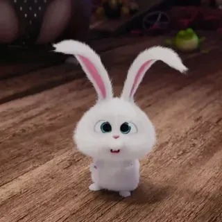😥 Snowball The Secret Life of Pets conejo, lindo, esponjoso, animal, dibujo animado telegram sticker