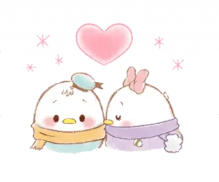 😘 mignon, amour, dessin animé, coeur, animaux, kawaii whatsapp sticker