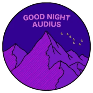 🌠 GOOD NIGHT AUDIUS ราตรีสวัสดิ์, audius, ภูเขา, กลางคืน, ดาว telegram sticker
