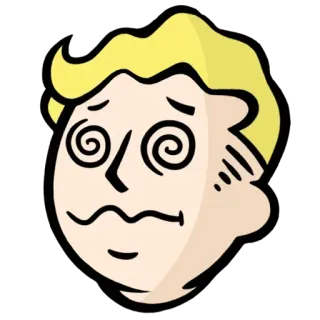 😵‍💫 Vault Boy Fallout Fallout, schwindelig, Cartoon, Vault Boy, Videospiel telegram sticker
