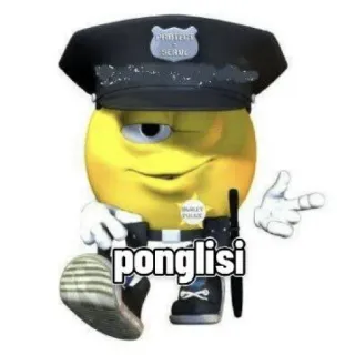 🤓 ponglisi Emoji, Polícia, Oficial, Uniforme, Desenho animado telegram sticker