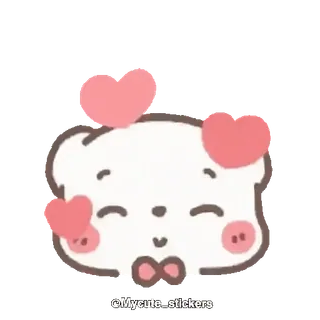 ❤️ @Mycute_stickers lindo, pegatina, corazón, amor, dibujos animados, oso, animal telegram sticker