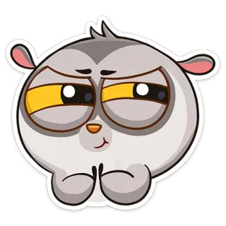 🙏 dessin animé, animal, mignon, personnage, autocollant, drôle, expression whatsapp sticker