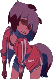 😣 anime, personaggio, cartone animato, adesivo telegram sticker