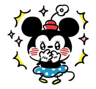 🐮 cartoon, cute, kawaii, animated, sparkly, Minnie Mouse telegram sticker