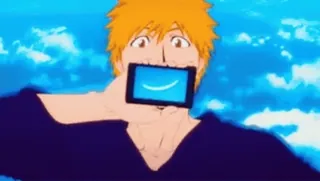 🙈 Ichigo Kurosaki Bleach Anime, Ichigo, Nụ cười, Nhân vật, Manga whatsapp sticker