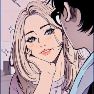 🌷 cartoon, woman, girl, portrait, illustration, animation, female telegram sticker