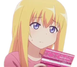 💴 Anime, Personagem, Garota, Loira, Desenho animado telegram sticker