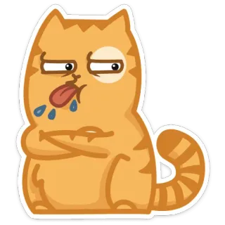 😛 chat, animal, idiot, orange telegram sticker