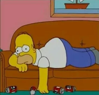 😔 Homer Simpson The Simpsons Cartoon, Homer Simpson, Faul, Couch, Bier, TV Serie whatsapp sticker