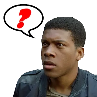 ❔ signo de interrogación, pensando, hombre, confusión, bocadillo de pensamiento telegram sticker