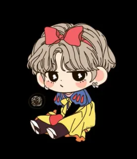 😤 Blanche-Neige, Dessin animé, Mignon, Disney, Chibi, Art, Illustration whatsapp sticker