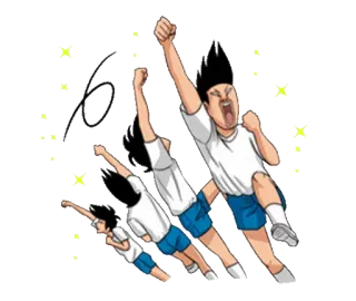 💪 Anime, Sepak bola, Olahraga, Perayaan, Gol telegram sticker