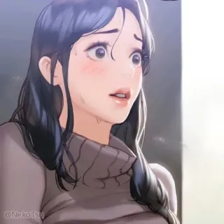 😲 animé, choquée, femme, art, effrayée telegram sticker