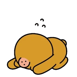 💬 การ์ตูน, หมี, นอนลง, เหนื่อย, เศร้า telegram sticker