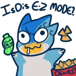 🕹 Is Dis E-Z MODE? Cartoon, Gaming, Lustig, Einfacher Modus, Albern, Meme whatsapp sticker