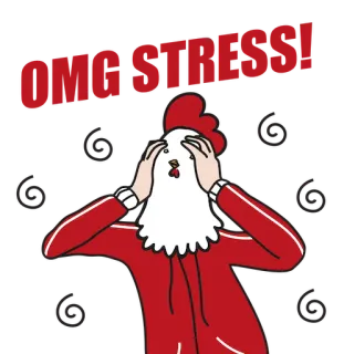 😰 OMG STRESS! Stress, Angst, Huhn, Cartoon, Beklemmung telegram sticker