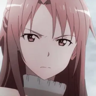🥨 Asuna Yuuki Sword Art Online Anime, Personage, Vrouwelijk, Serieus, Portret telegram sticker