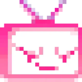 😏 tv, pixel art, pink, cute, cartoon telegram sticker